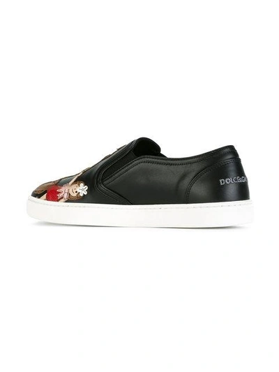 Shop Dolce & Gabbana Family Patch Slip-on Sneakers