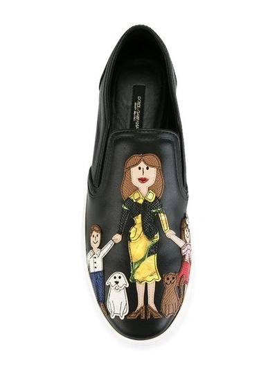 Shop Dolce & Gabbana Family Patch Slip-on Sneakers