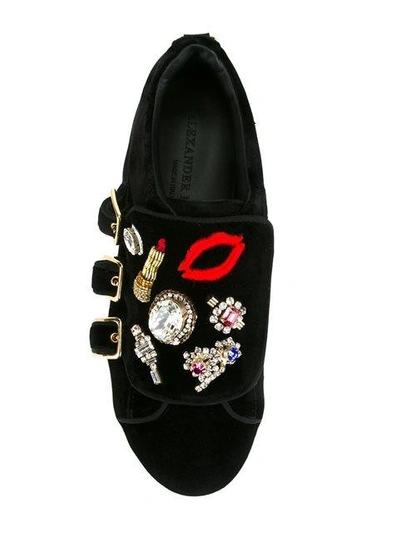 Shop Alexander Mcqueen 'obsession' Charms Sneakers - Black