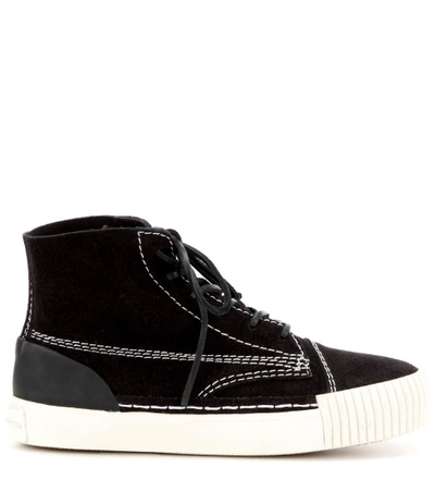 Shop Alexander Wang Perry Suede High-top Sneakers In Black