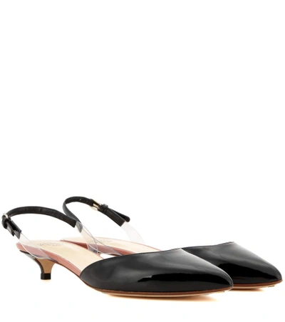 Francesco Russo Patent Leather Slingback Pumps In Eero