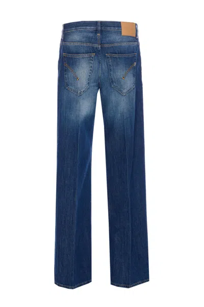 Dondup Regular Fit Faded Effect Trousers In Blue