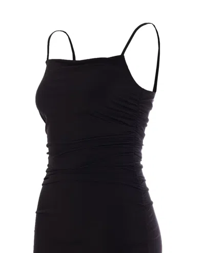 Michael Kors Form-fitting Midi Dress With Spaghetti Straps In Black