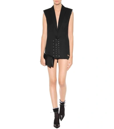 Shop Anthony Vaccarello Wool Dress In Eoir