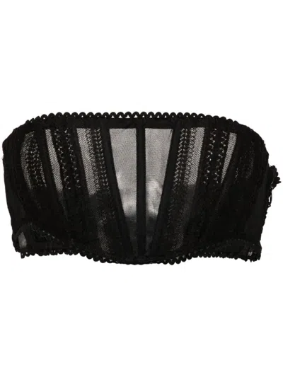 Charo Ruiz Embroidered Top In Black Sham