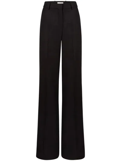 Nina Ricci High Waist Pleated Wide-leg Trousers In U Noir