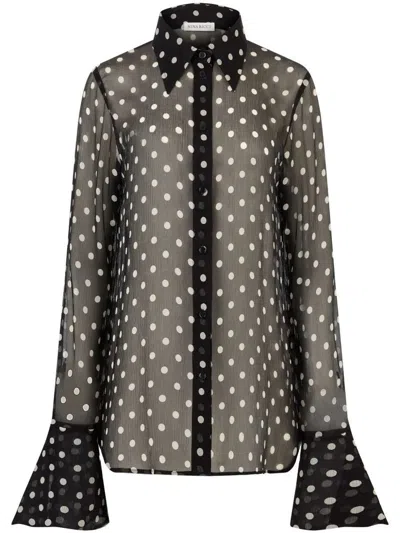 Nina Ricci Bell-cuffs Shirt In I P D Black And Cream
