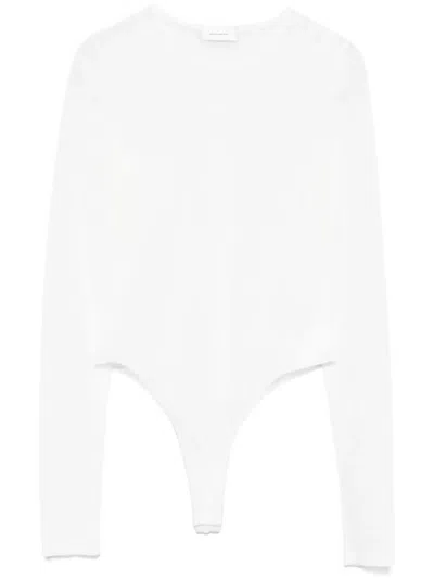 Wardrobe.nyc Polka-dot Bodysuit In Wht White