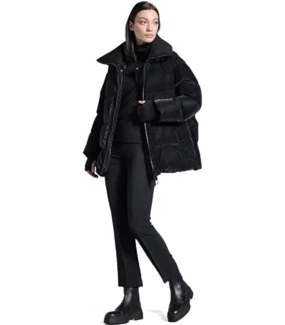 Duno Glossy Black Down Jacket In Black