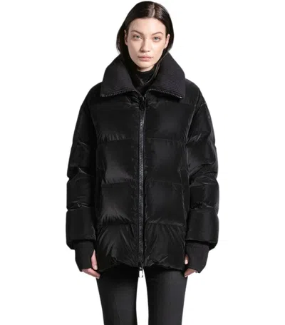 Duno Glossy Black Down Jacket In Black