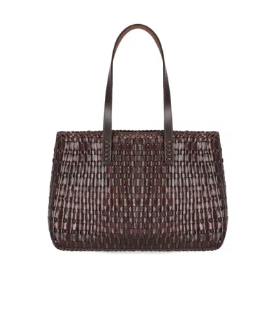 Dragon Diffusion Salvage Irregular Brown Shoulder Bag In Brown