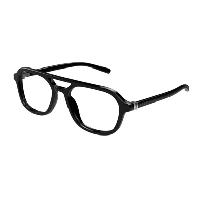 Shop Gucci Gg1673o Linea Web Eyeglasses In Black
