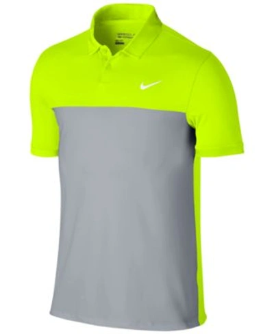 Nike Icon Color Block Polo In Volt/white