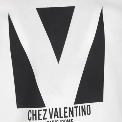 Valentino Mens Avorio Logo-print Crew-neck Cotton-jersey T-shirt In White