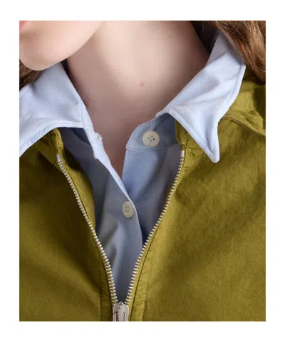 Prada Olive Poplin Jacket In Green