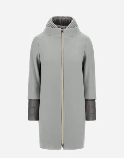 Herno Coat In New Cashmere And Nylon Ultralight In Gray