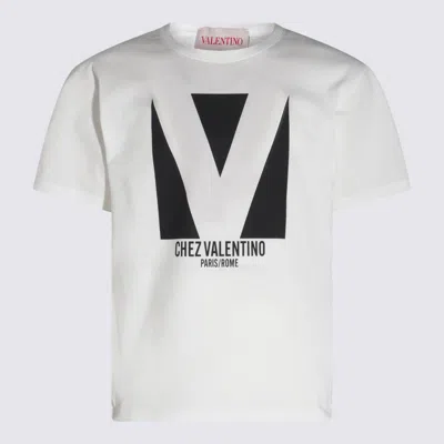 Valentino Mens Avorio Logo-print Crew-neck Cotton-jersey T-shirt In White