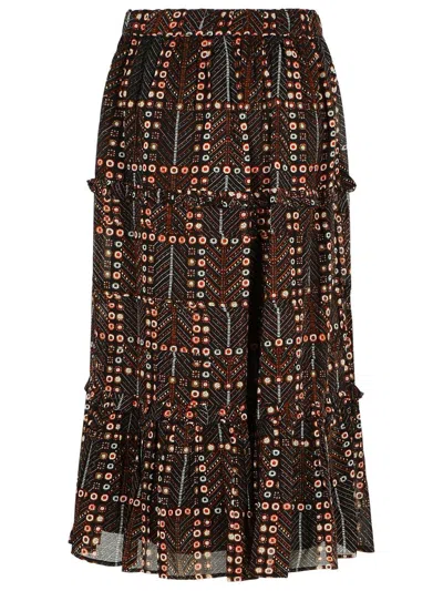 Isabel Marant Étoile Marant Etoile Women Diya Biologic Cotton Skirt With All-over Print In Black