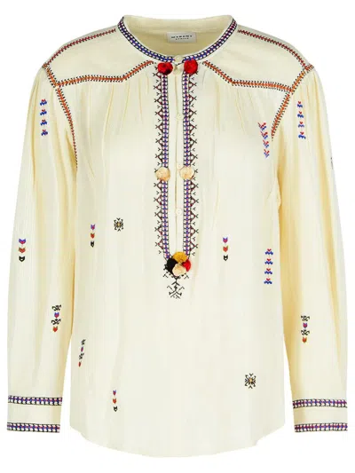 Isabel Marant Étoile 'pelson' Top In Viscose In Beige
