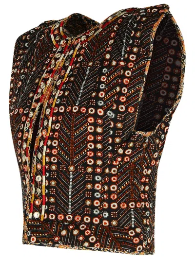 Shop Isabel Marant Étoile 'cerza' Black Cotton Vest