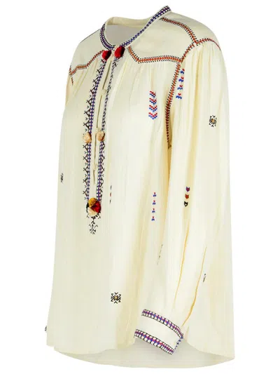 Isabel Marant Étoile 'pelson' Top In Viscose In Beige