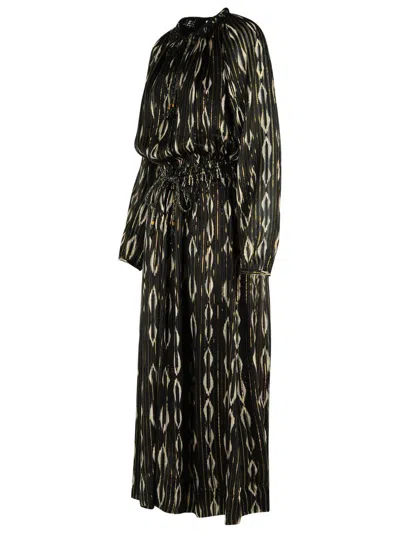 Isabel Marant 'sana' Silk Robe Noire In Black