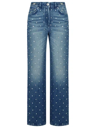 Versace Belt-loop Jeans In Blue