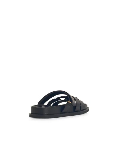 Tory Burch Sport Slide Leather Sandals In Black