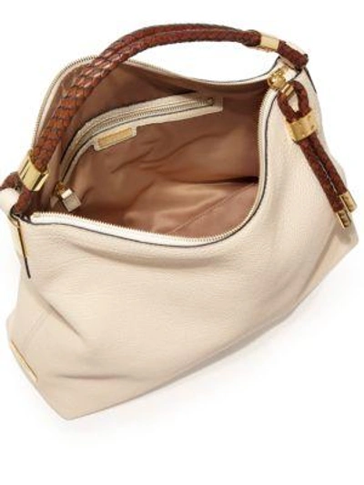 Shop Michael Kors Skorpios Leather Hobo Bag In Luggage