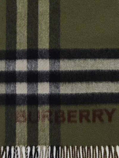 Burberry Cashmere Check Scarf In Brownshrub