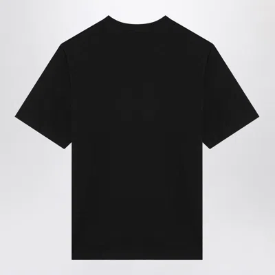 Amiri Black Crewneck T-shirt With Logo Lettering Print On The Front In Cotton Man In Black