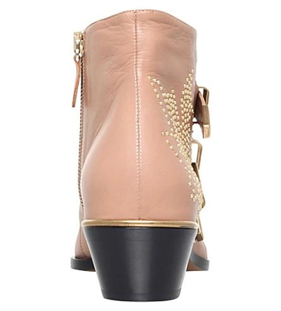 Shop Chloé Susanna Studded Leather Ankle Boots In Nude