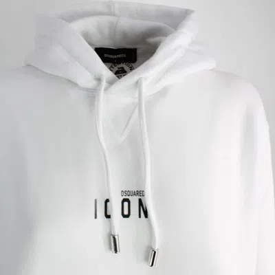 Dsquared2 Logo Printed Drawstring Hoodie In 100