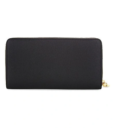 Shop Vivienne Westwood Saffiano Leather Zip-around Purse In Black