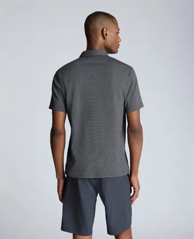 Kenneth Cole Knit Two-toned Button Polo In Brown