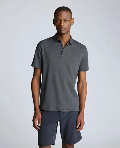 Kenneth Cole Knit Two-toned Button Polo In Brown