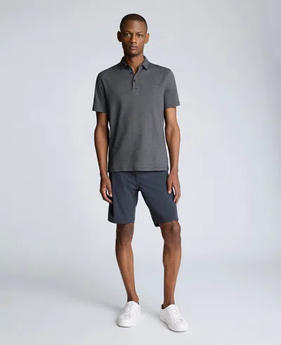 Kenneth Cole Knit Two-toned Button Polo In Brown