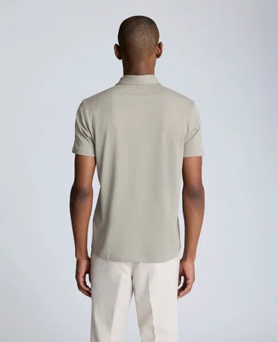 Kenneth Cole Knit Two-toned Button Polo In Sage