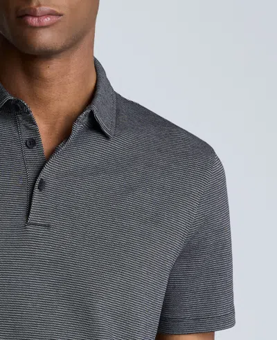 Kenneth Cole Knit Two-toned Button Polo In Brown