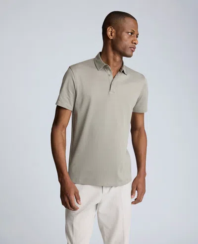 Kenneth Cole Knit Two-toned Button Polo In Sage
