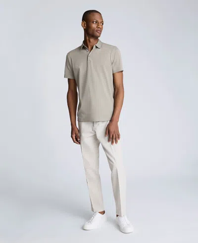 Kenneth Cole Knit Two-toned Button Polo In Sage