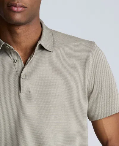 Kenneth Cole Knit Two-toned Button Polo In Sage