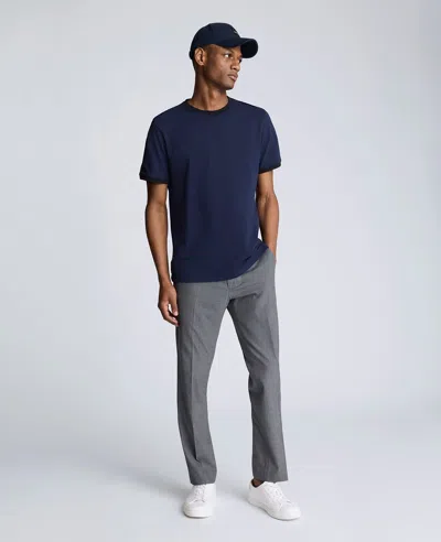 Kenneth Cole Ribbed Crewneck Tee In Navy