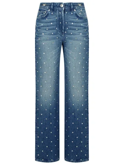 Versace Belt-loop Jeans In Blue