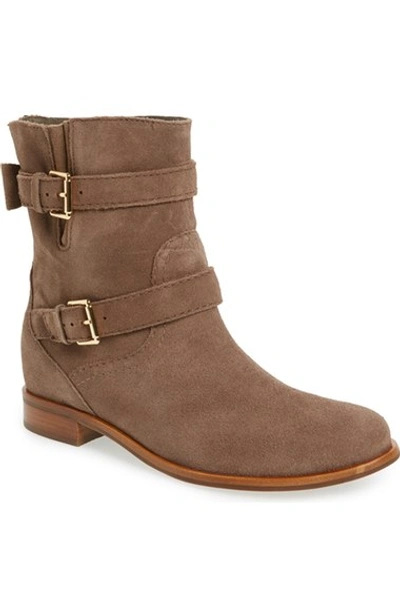 Kate Spade Sabina Suede Buckle Bootie In Mousse