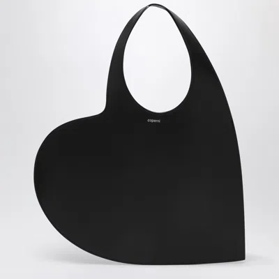 Shop Coperni Heart Black Leather Tote Bag Women