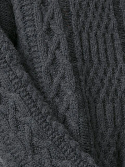 Shop Maison Margiela Distressed Cable Knit Jumper - Grey