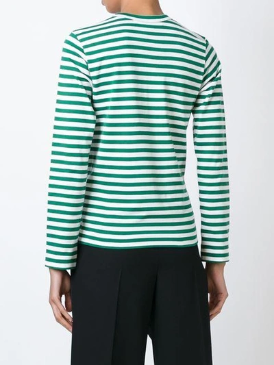 Shop Comme Des Garçons Play Striped Long Sleeve T-shirt