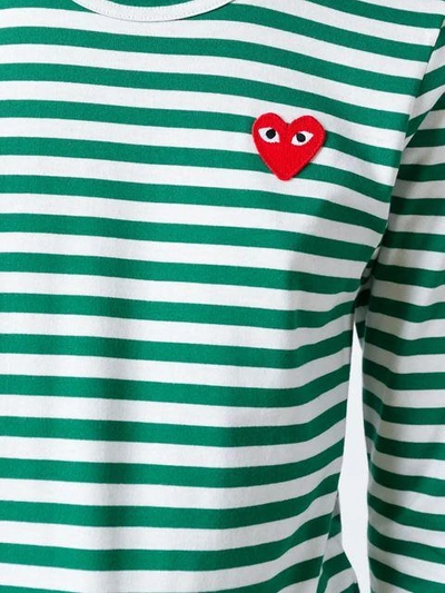 Shop Comme Des Garçons Play Striped Long Sleeve T-shirt