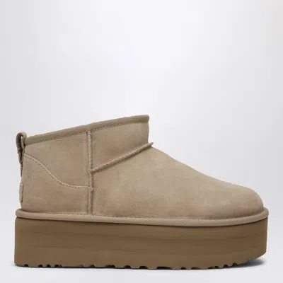 Ugg Classic Ultra Mini Boots With Sand-coloured Platform In Beige